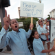 Victoria Olds and Aileen Spree voice their negative opinions of Florida’s presidential election process November 9, 2000 in front of the West Palm Beach office of elections, in Palm Beach County, Florida.